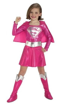 child's pink Supergirl costume on sale